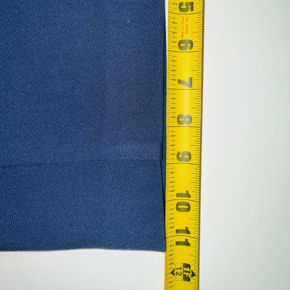Ann Taylor Women's Blue Wide Leg Crop Pants Sz 14 High Rise Crepe Trousers EUC - Picture 8 of 8